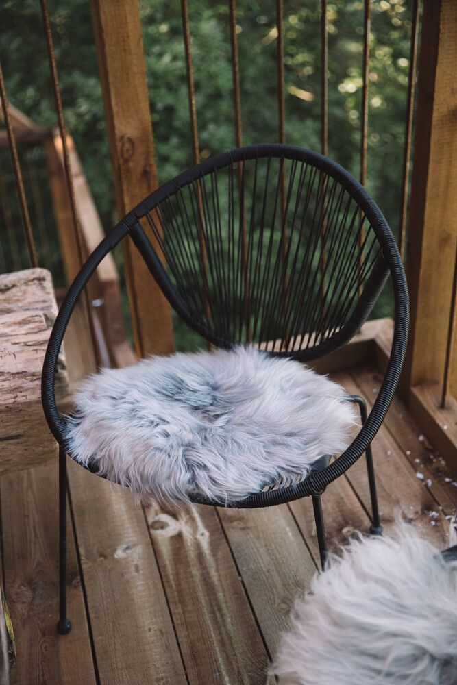 Stuhlkissen Premium | Langhaar | Neuseeland | D34cm Sitzkissen | Sheepskinhouse.ch