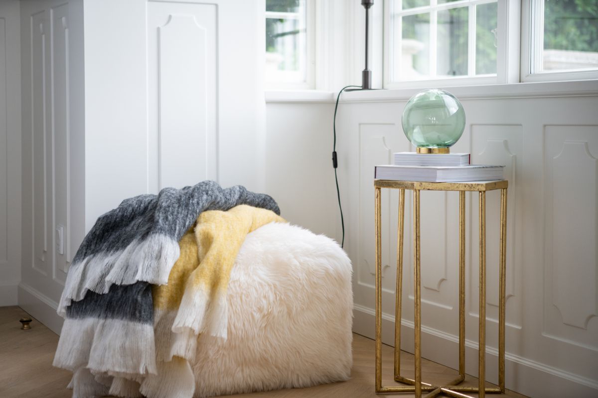 Mohairwolle Decke | 130x170 cm Schwarz