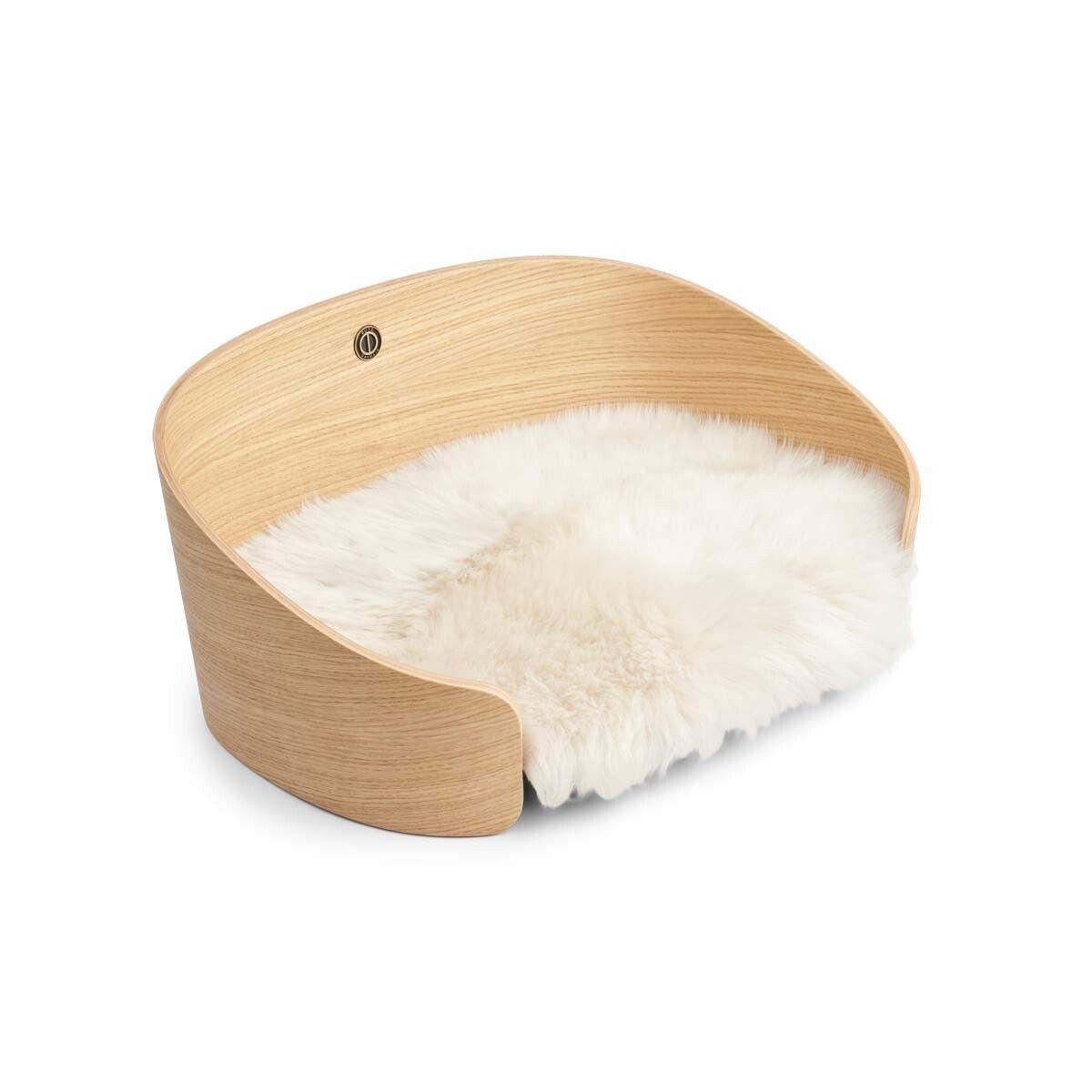 Hundekorb aus Holz | Lammfell Tierbetten | Sheepskinhouse.ch