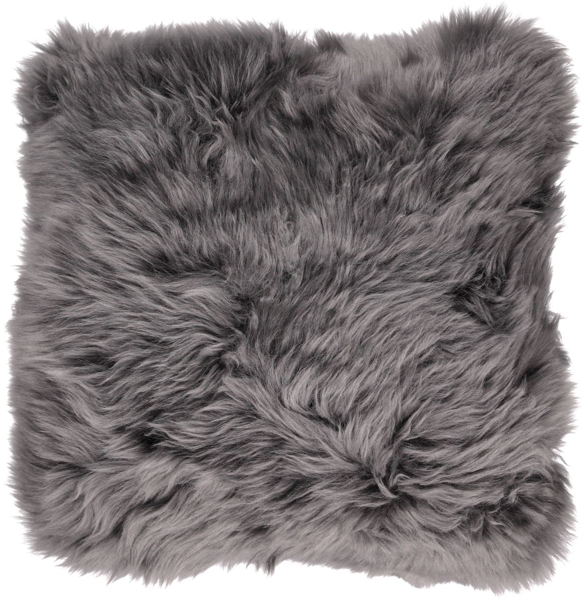 Lammfellkissen Premium | Langhaar | Neuseeland | 35x35 cm Stahl