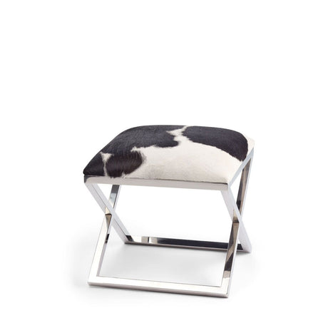 Kuhfell Hocker Premium | Brasilien | 45x45x45 cm Salz/Pfeffer/Schwarz/Weiß
