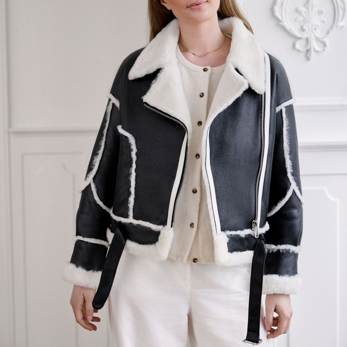 Nicole Jacke | Shearling Schwarz