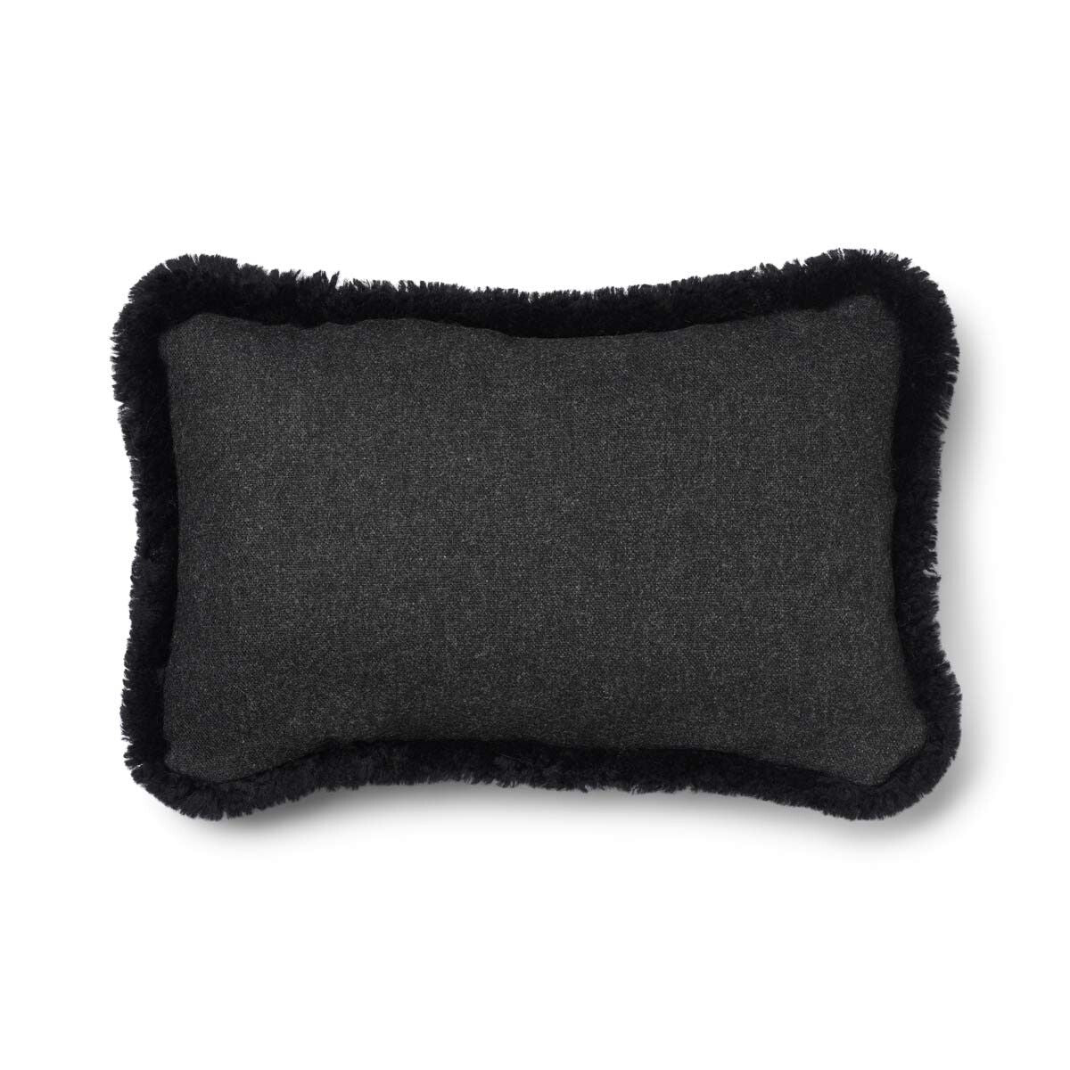 Wollkissen | 100% Wolle | Fellborte | 52x52 cm | 34x52 cm Kohle/Schwarz