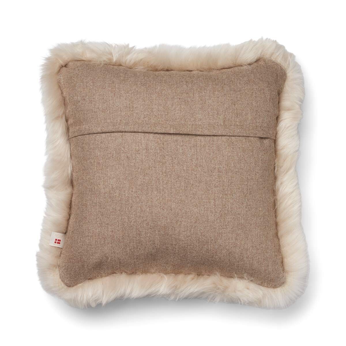 Wollkissen | 100% Wolle | Fellborte | 52x52 cm | 34x52 cm Beige/Leinen