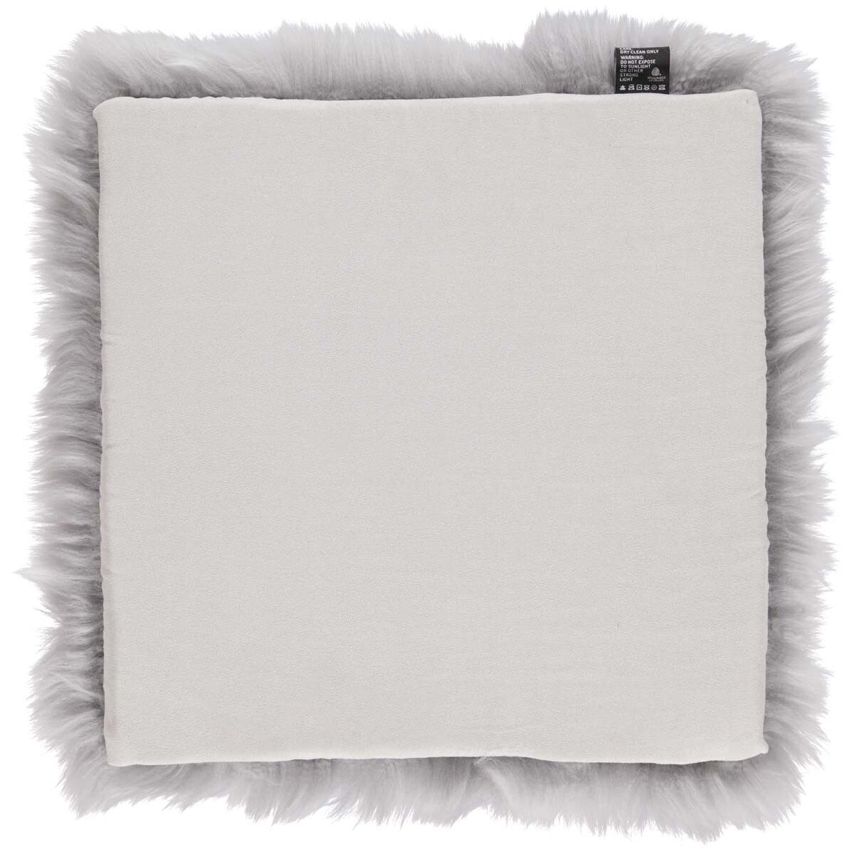 Lammfell Stuhlauflage | Langhaar | Neuseeland | 37x37 cm Hellgrau