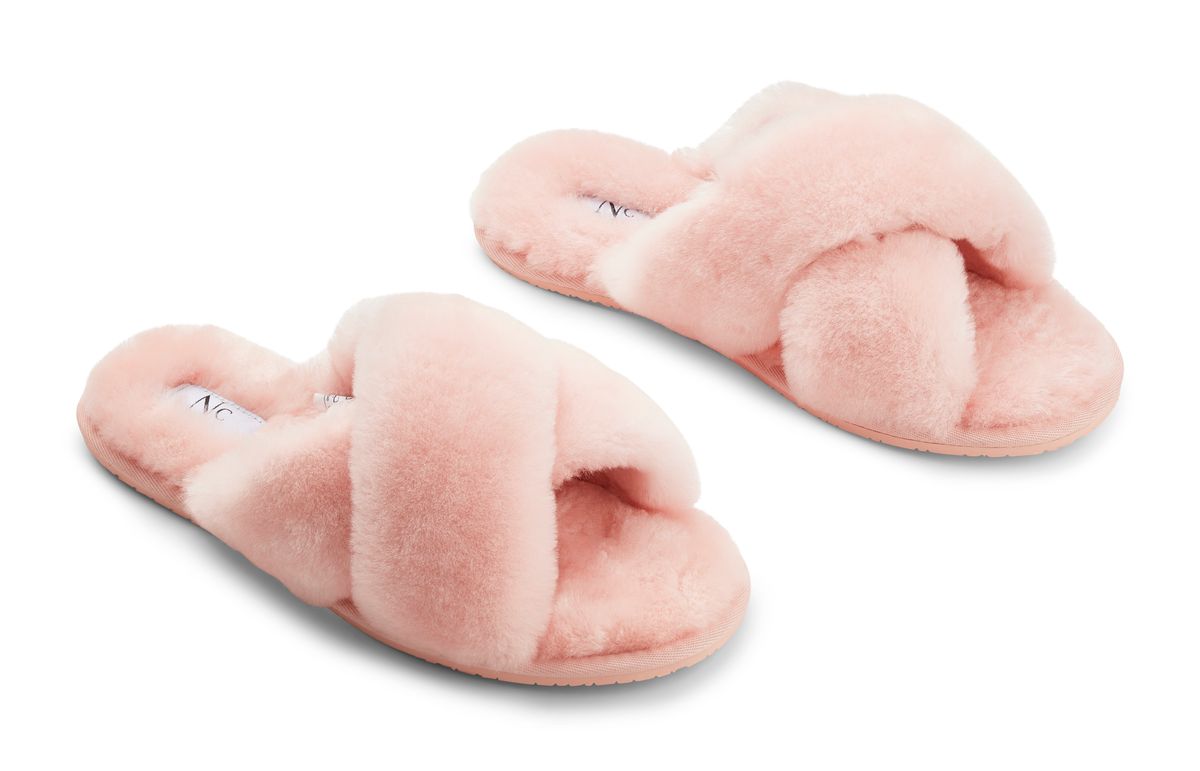 Lammfell Cross Slippers | Neuseeland | Größe 35-42 Pink