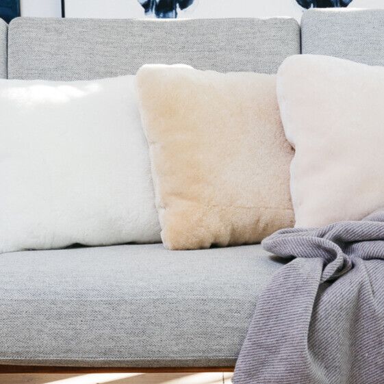 Lammfellkissen | Neuseeland | Mokassin | 40x40 cm Kastanie