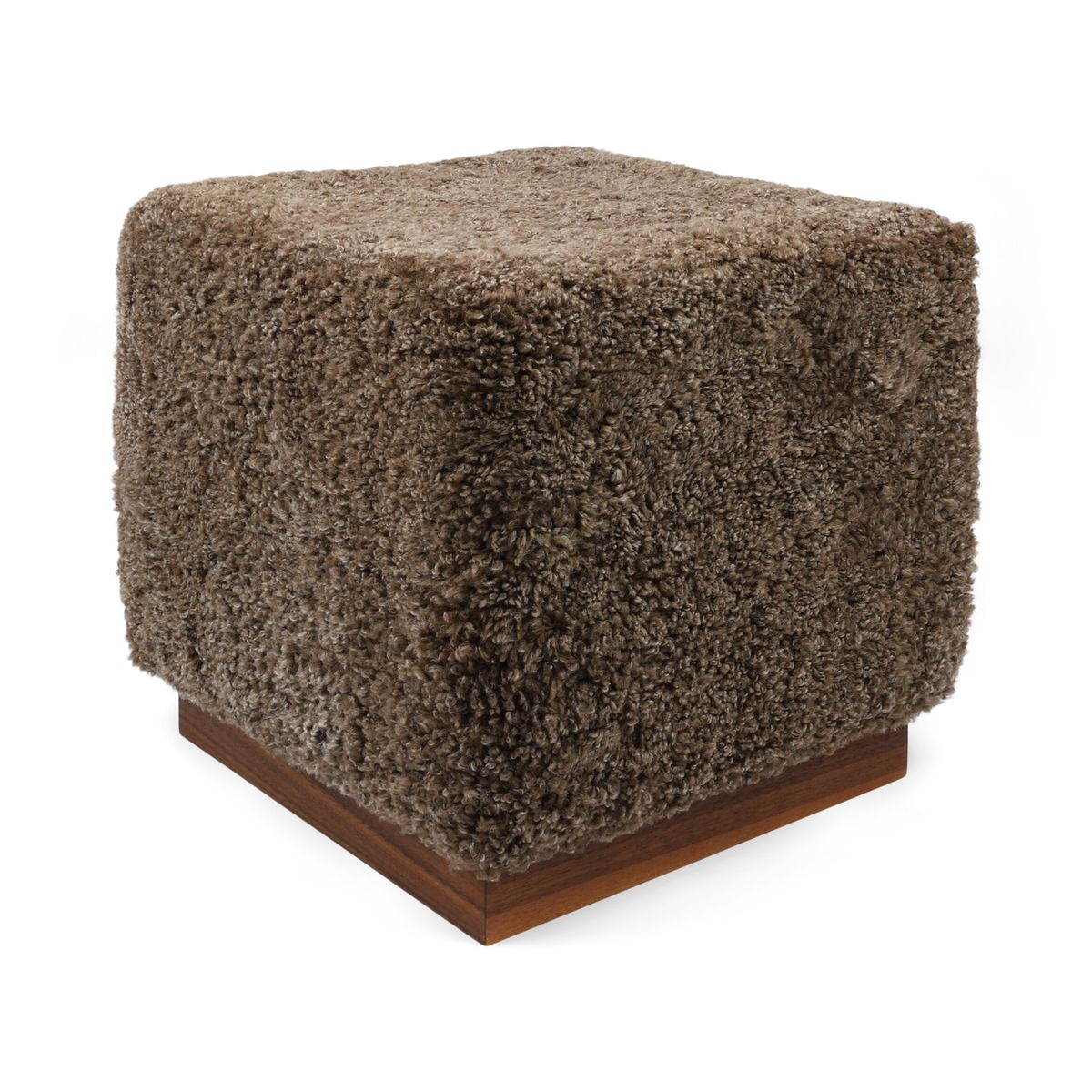 Lammfellhocker Benjamin | Kurzhaar | 46x46x47 cm Taupe