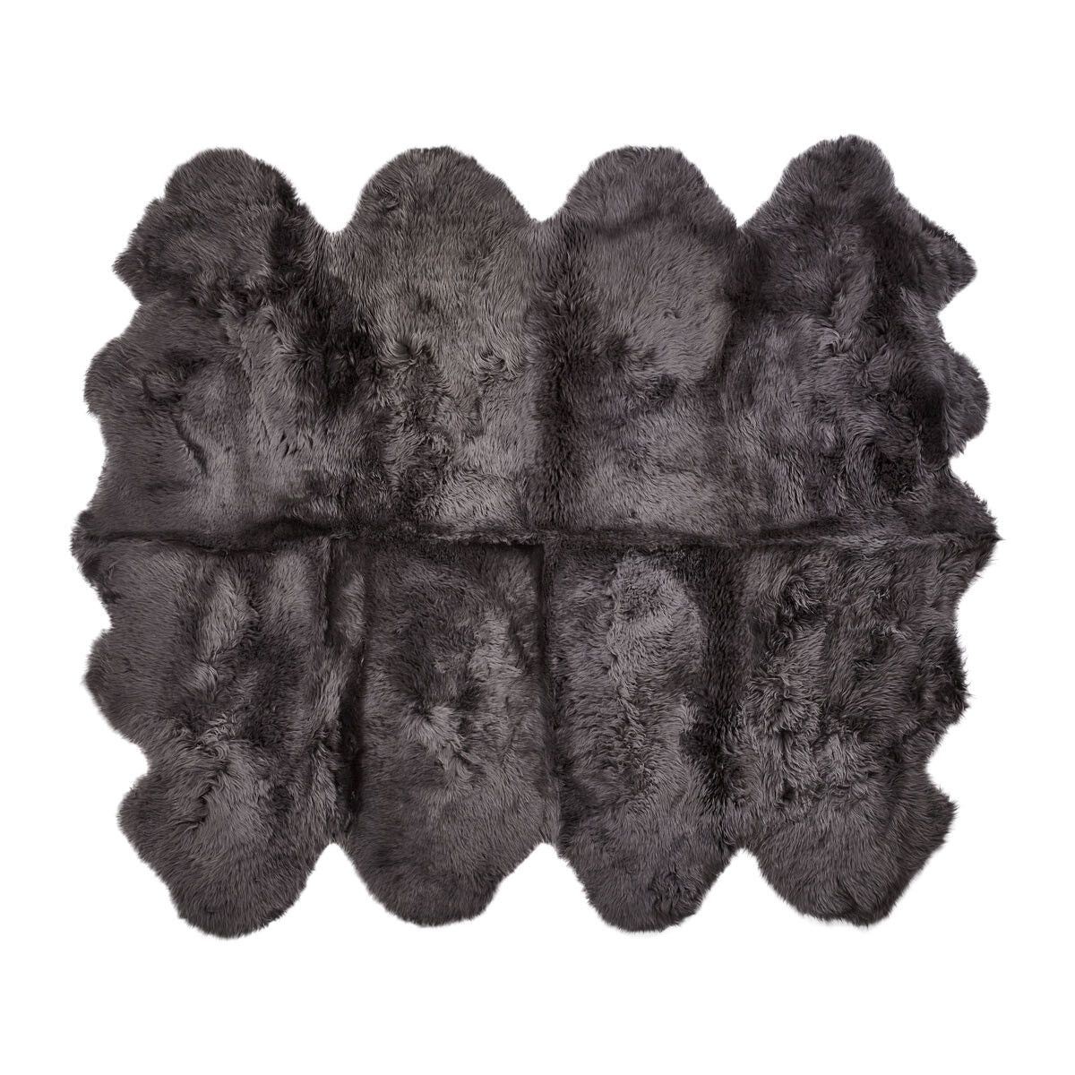 Lammfell Teppich Premium | Langhaar | Neuseeland | 180x214 cm Stahl