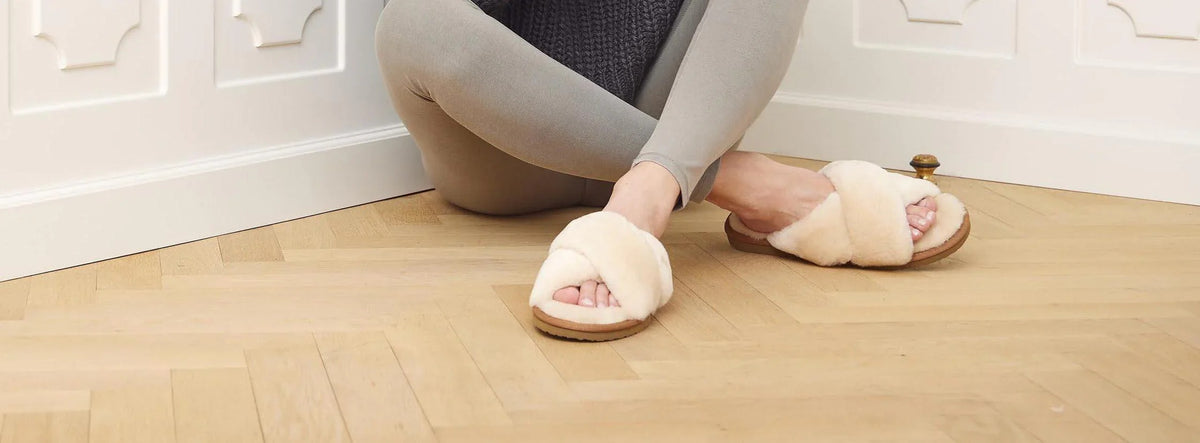 Slippers aus Lammwolle