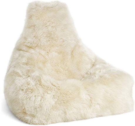 Lammfell Sitzsackstuhl Premium | Langhaar | Neuseeland | 100x100x80 cm Weiß