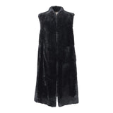 Carmen Weste | Shearling Blau/Grau