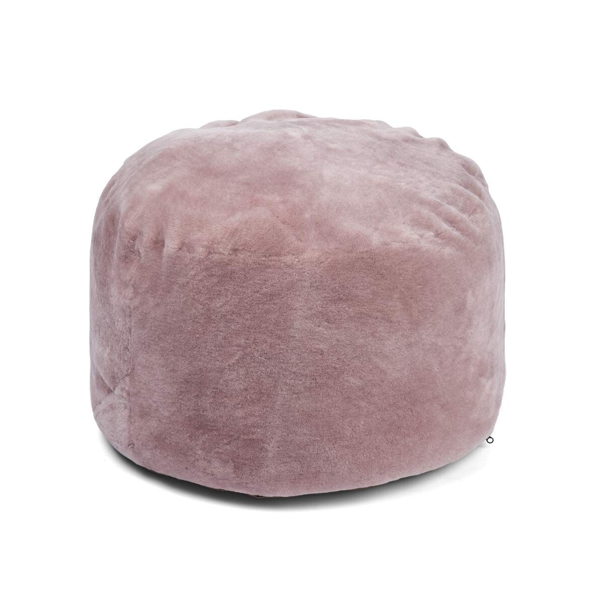 Lammfellpouf | Neuseeland | Mokassin | D55x46 cm Helllila