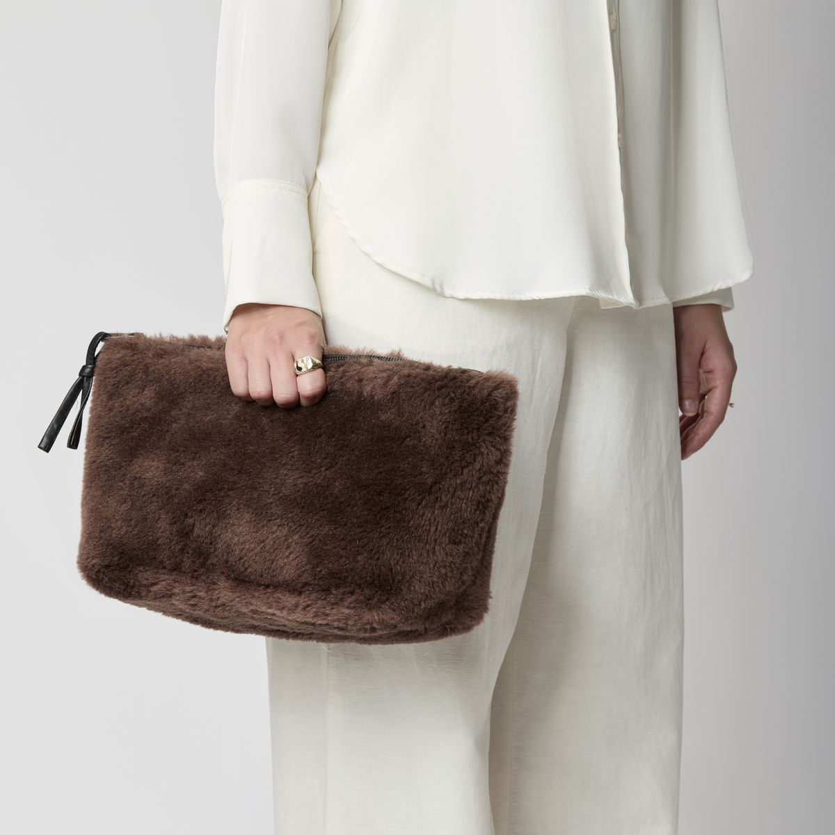 Maxi Havanna Clutch | Neuseeland | Lammwolle Beige