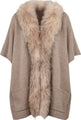 Nina Poncho | Wolle, Waschbär Beige