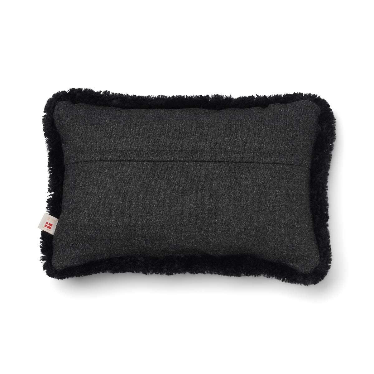 Wollkissen | 100% Wolle | Fellborte | 52x52 cm | 34x52 cm Kohle/Schwarz