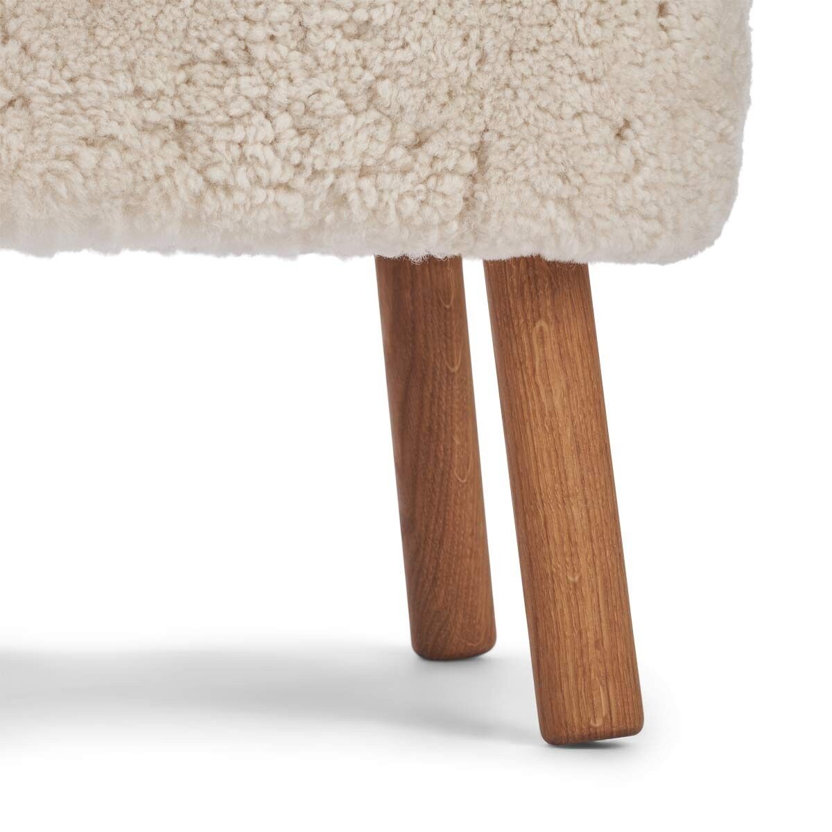 Lammfell Hocker Emil | Premium | Kurzhaar Perlweiß