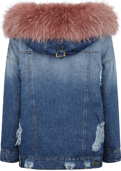 Riley Jacke | Denim, Waschbär Kirschblüte