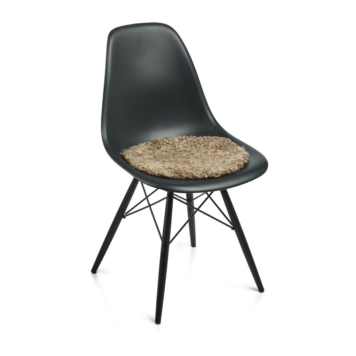 Lammfell Stuhlkissen Premium | Kurzhaar | Neuseeland | D38 cm Sitzkissen | Sheepskinhouse.ch