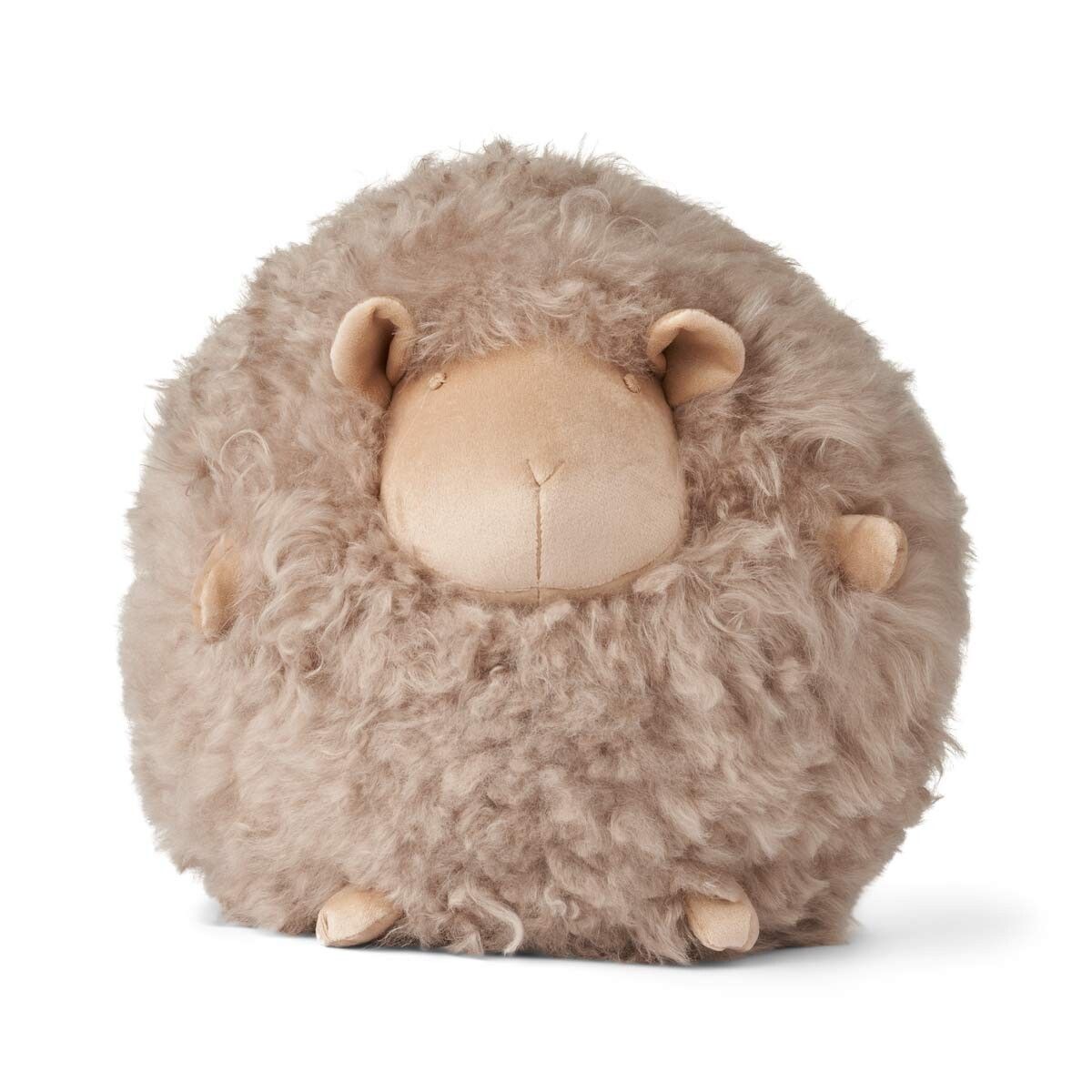 Cute Sheep | Kurzhaar | Neuseeland | Rundes Fellkissen Taupe
