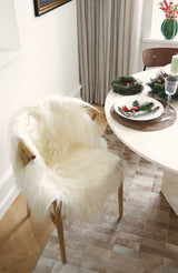 Lammfell | Langhaar Premium | Island | 100-120x60 cm Weißlich