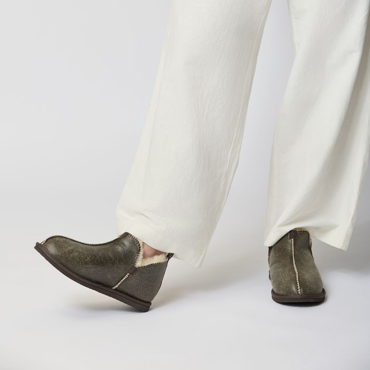 Lammfell Stiefel Unisex | Nappa & Wildleder Kastanie