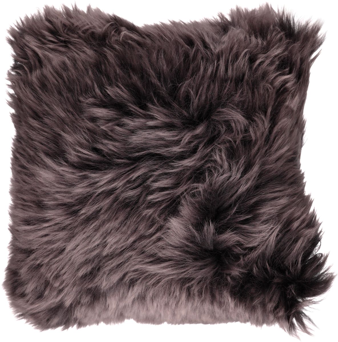 Lammfellkissen Premium | Langhaar | Neuseeland | 35x35 cm Walnuss