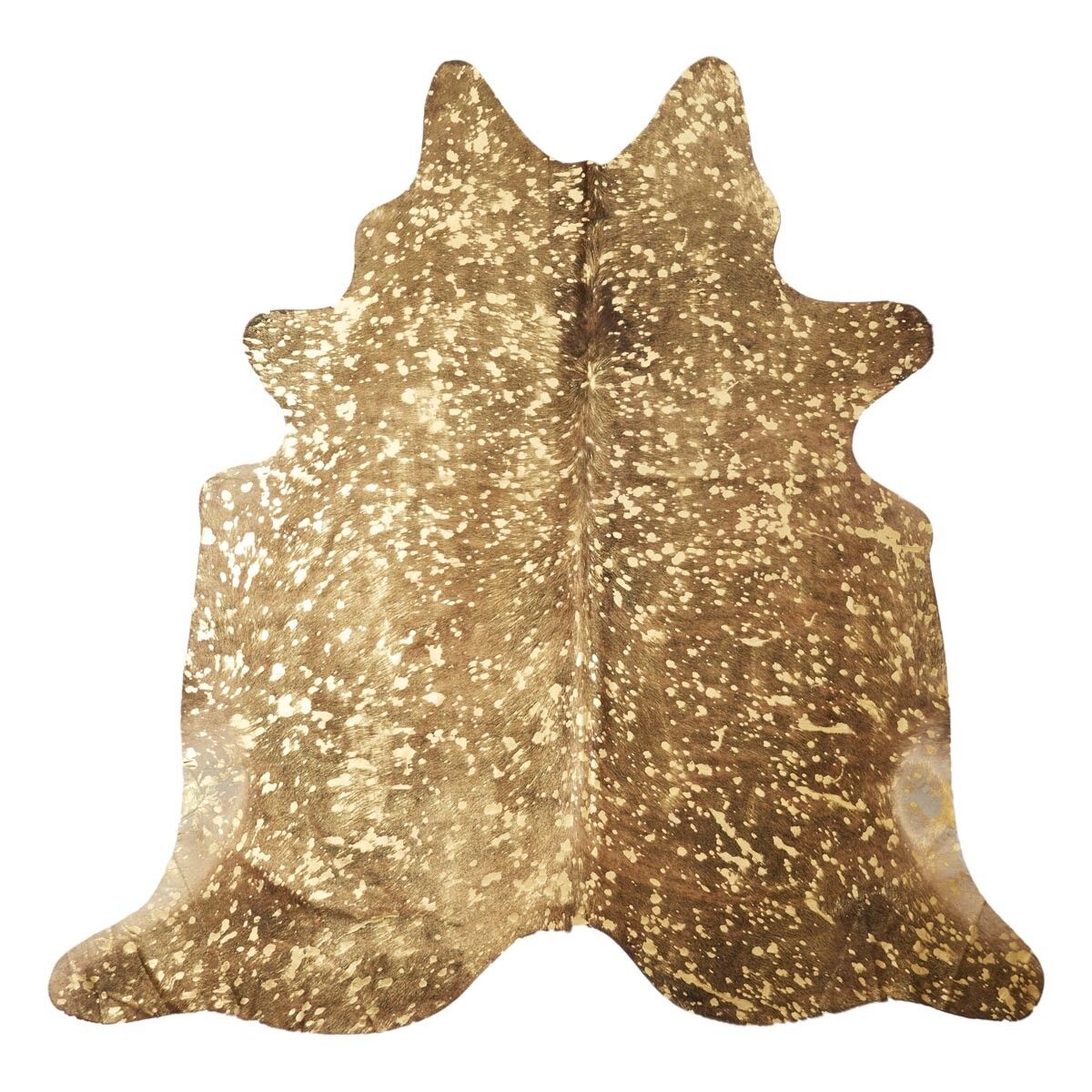 Kuhfell Teppich Unikat | Gold | 3,4 m² | Nr. 2552