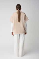 Antonella Poncho | Lammwolle Beige