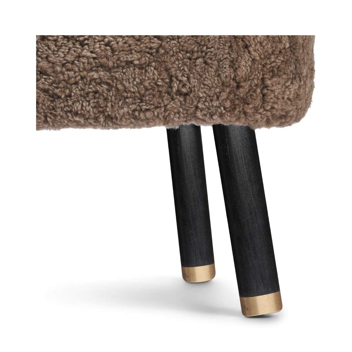 Lammfell Hocker Emil | Premium | Kurzhaar Taupe