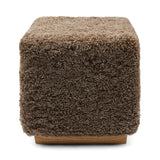 Lammfellhocker Benjamin | Kurzhaar | 46x46x47 cm Taupe