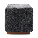 Lammfellhocker Benjamin | Kurzhaar | 46x46x47 cm Anthrazit
