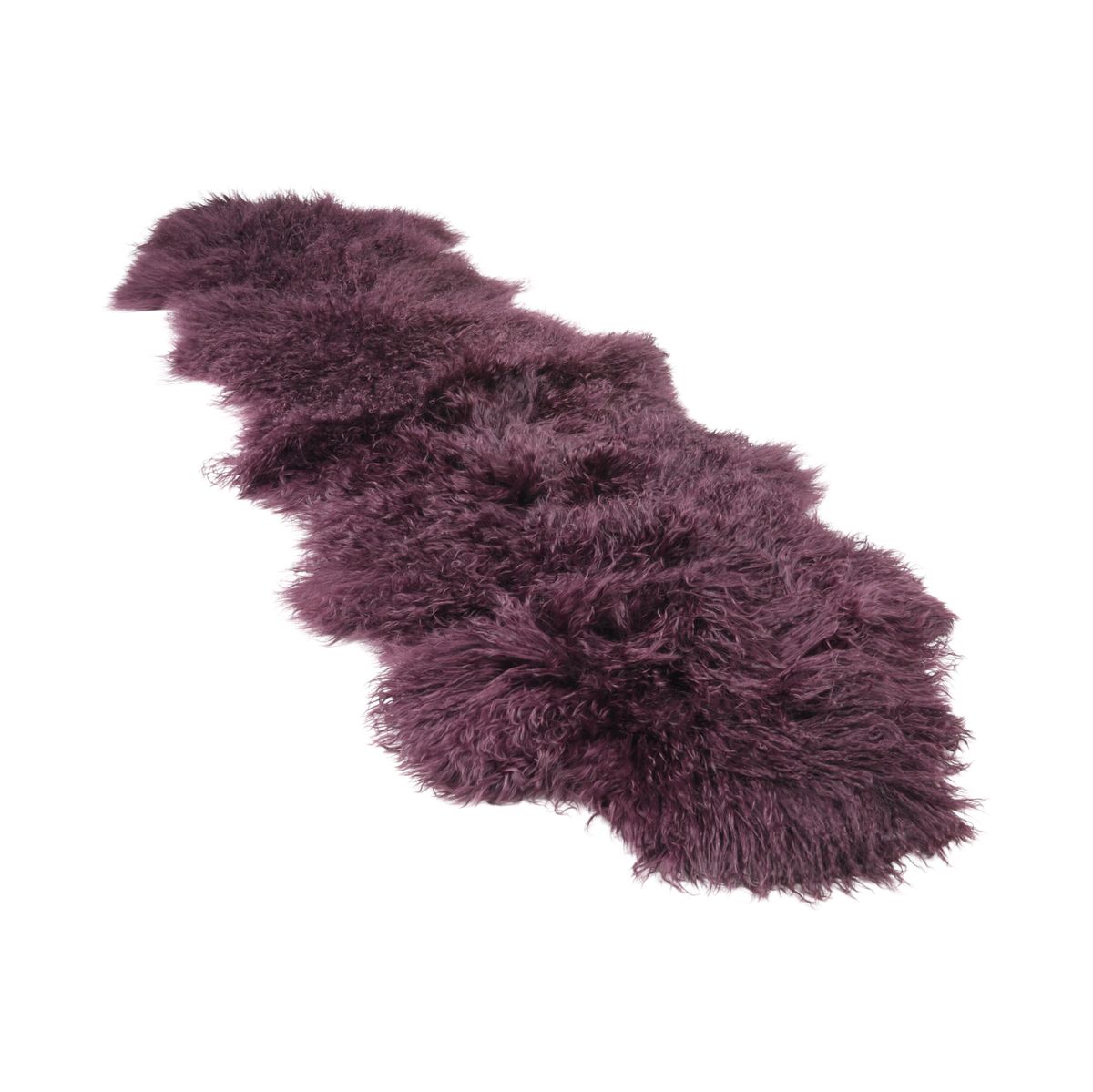 Doppeltes Lammfell | Tibet | 150x55 cm Aubergine