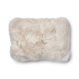 Lammfellkissen | Langhaar | Neuseeland | 100% Wolle | 52x52 cm | 34x52 cm Beige/Leinen