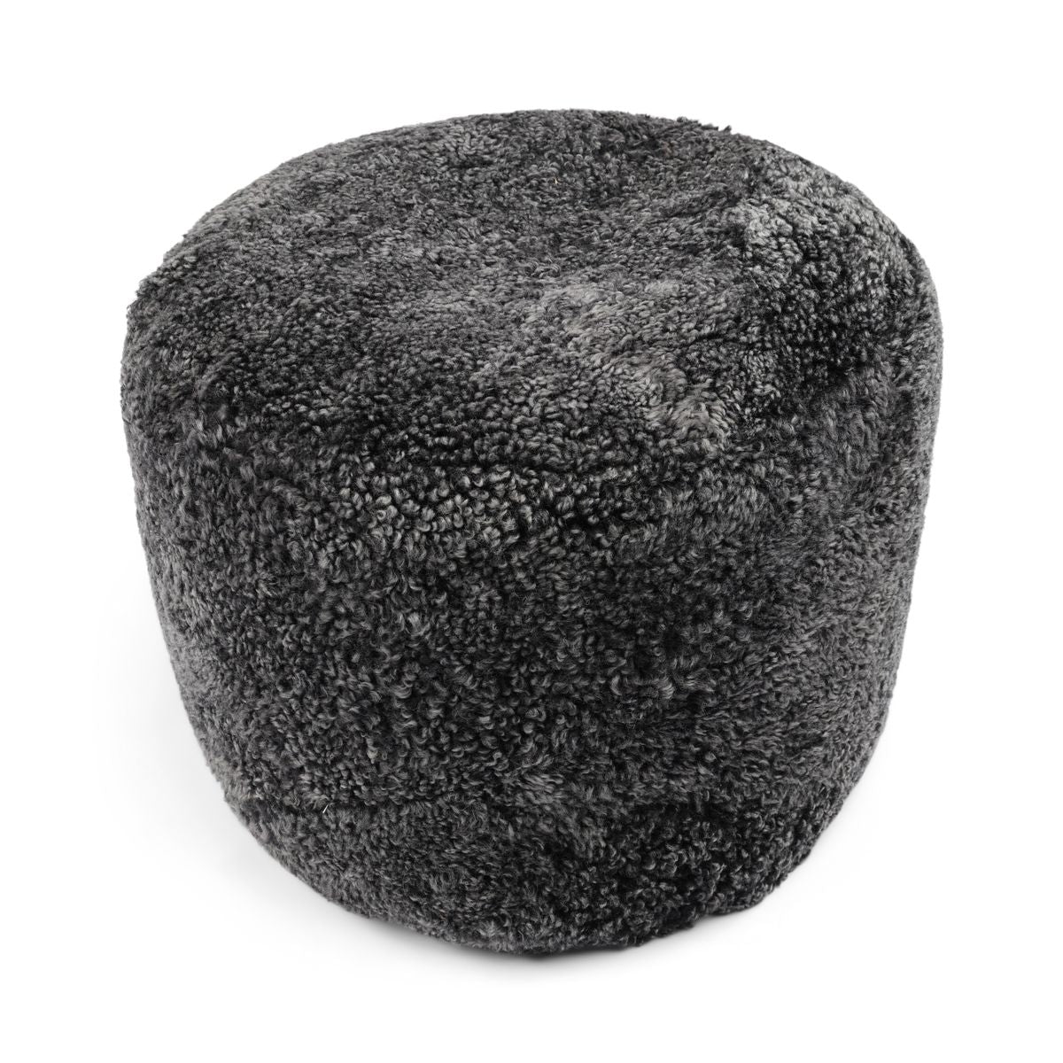 Lammfellpouf Premium | Kurzhaar | Neuseeland | D41x31 cm Anthrazit