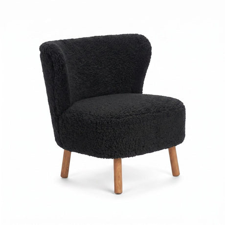 Emil Loungesessel | Premium Lammfell | Kurzhaar Schwarz