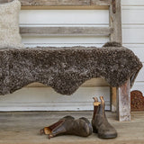Doppeltes Lammfell | Kurzhaar | Neuseeland | 170x60 cm Taupe