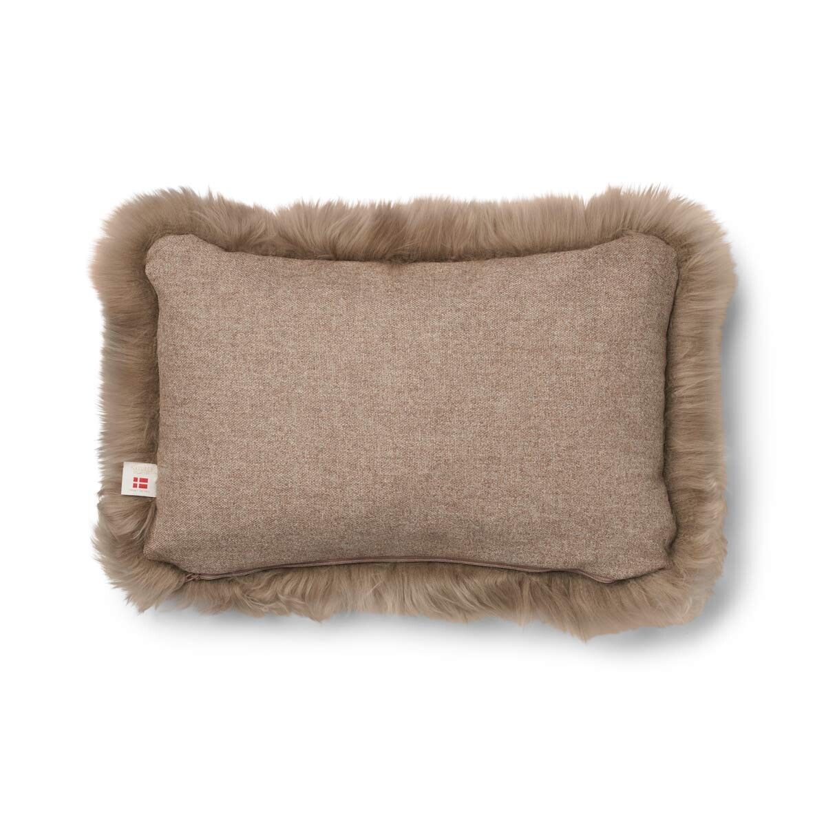 Lammfellkissen | Langhaar | Neuseeland | 100% Wolle | 52x52 cm | 34x52 cm Beige/Taupe