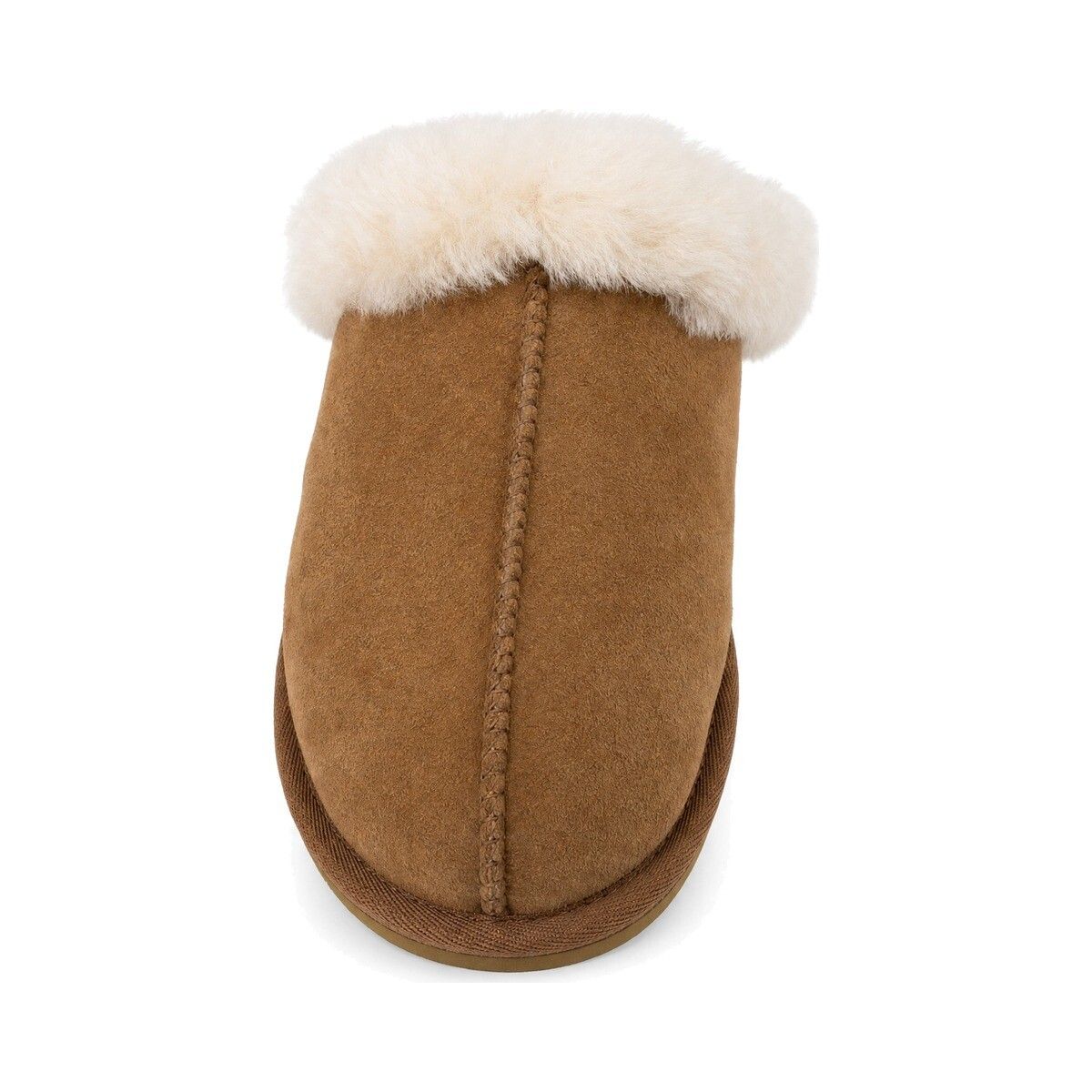 Nordic Curly Slippers | Lammfell Kastanie