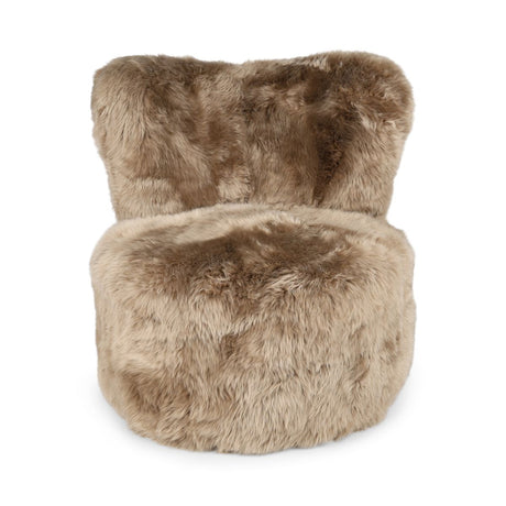 Runder Skandi Stuhl | Langhaar | Neuseeland Taupe