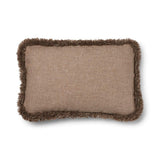 Wollkissen | 100% Wolle | Fellborte | 52x52 cm | 34x52 cm Beige/Taupe