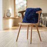 Lammfellkissen | Tibet | 28x56 cm | 40x40 cm Marineblau (Dunkel)
