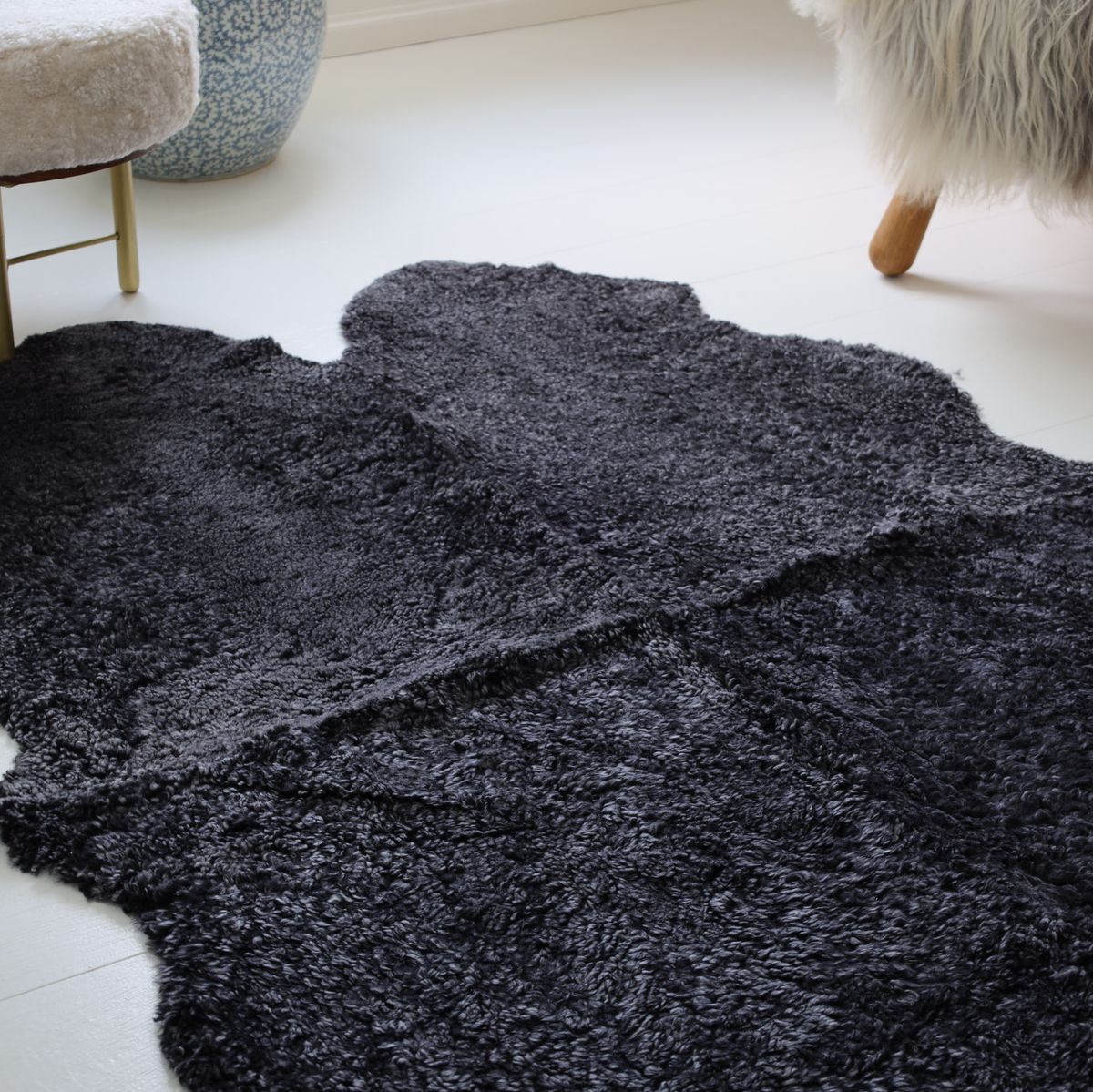 Lammfell Teppich Premium | Kurzhaar | Neuseeland | 180x120 cm Anthrazit