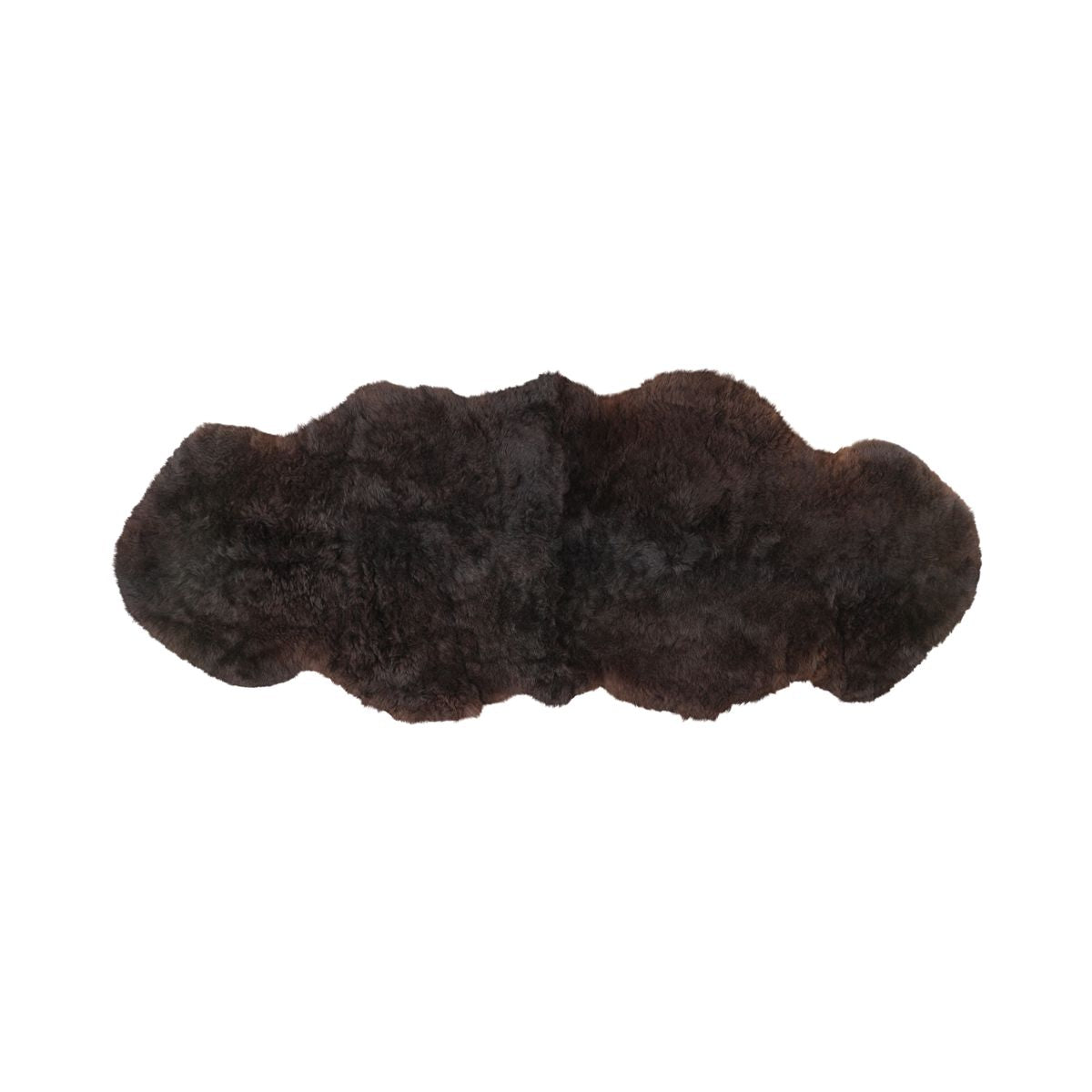 Doppeltes Lammfell | Kurzhaar Premium | Island | 180x60 cm Schwarz
