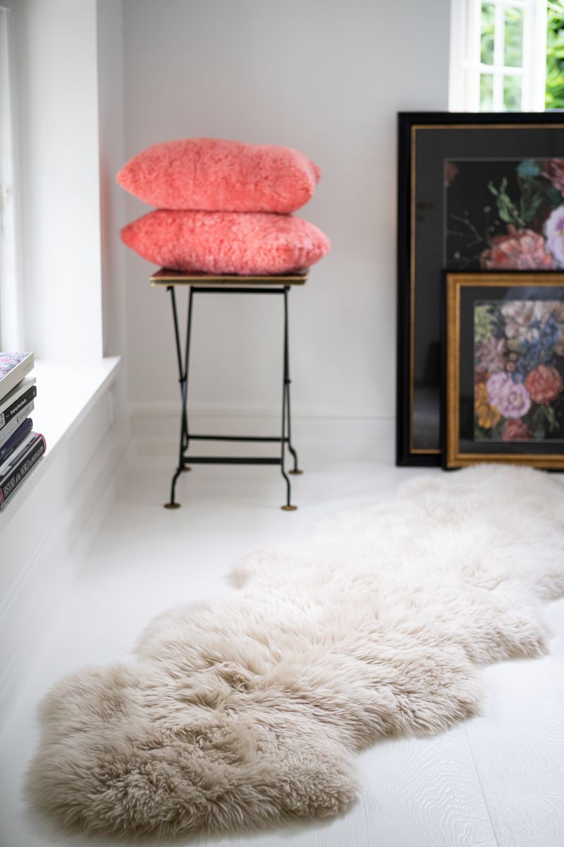 Merino Doppeltes Lammfell | Langhaar | Neuseeland | 170x60 cm Leinen