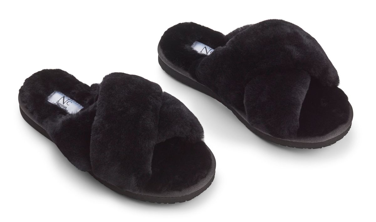 Lammfell Cross Slippers | Neuseeland | Größe 35-42