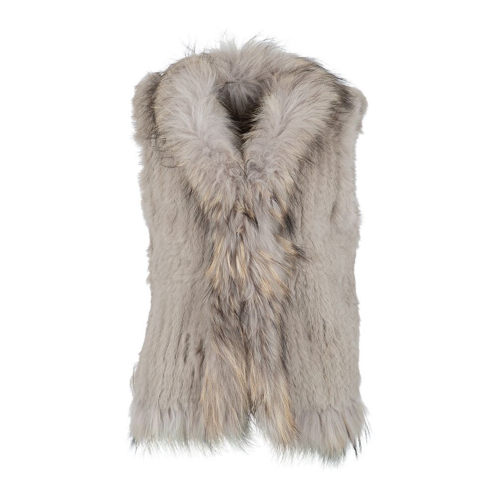Fellweste Anna | Kaninchen & Waschbär | Damen Simple Taupe