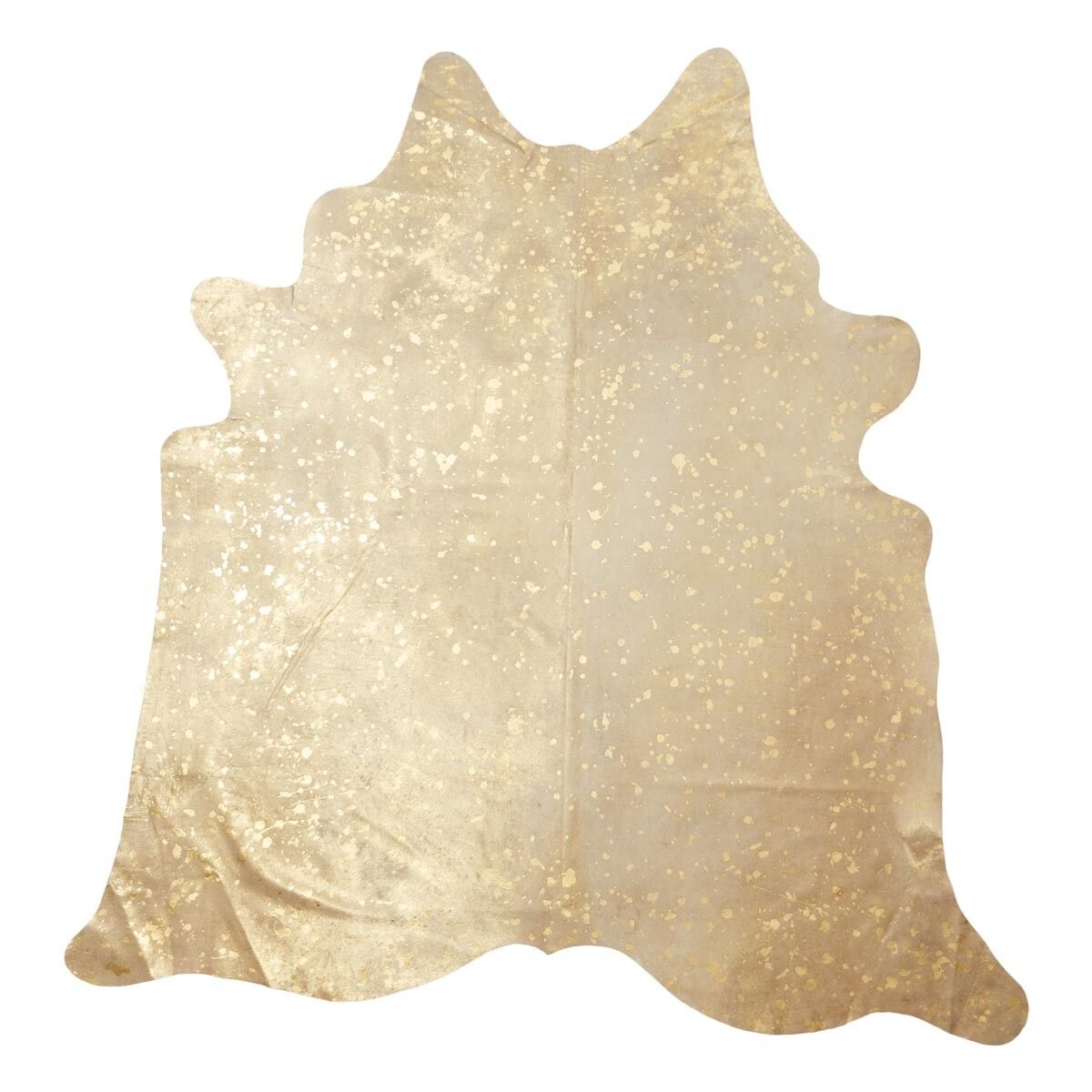 Kuhfell Teppich Unikat | Gold | 4,3 m² | Nr. 2554