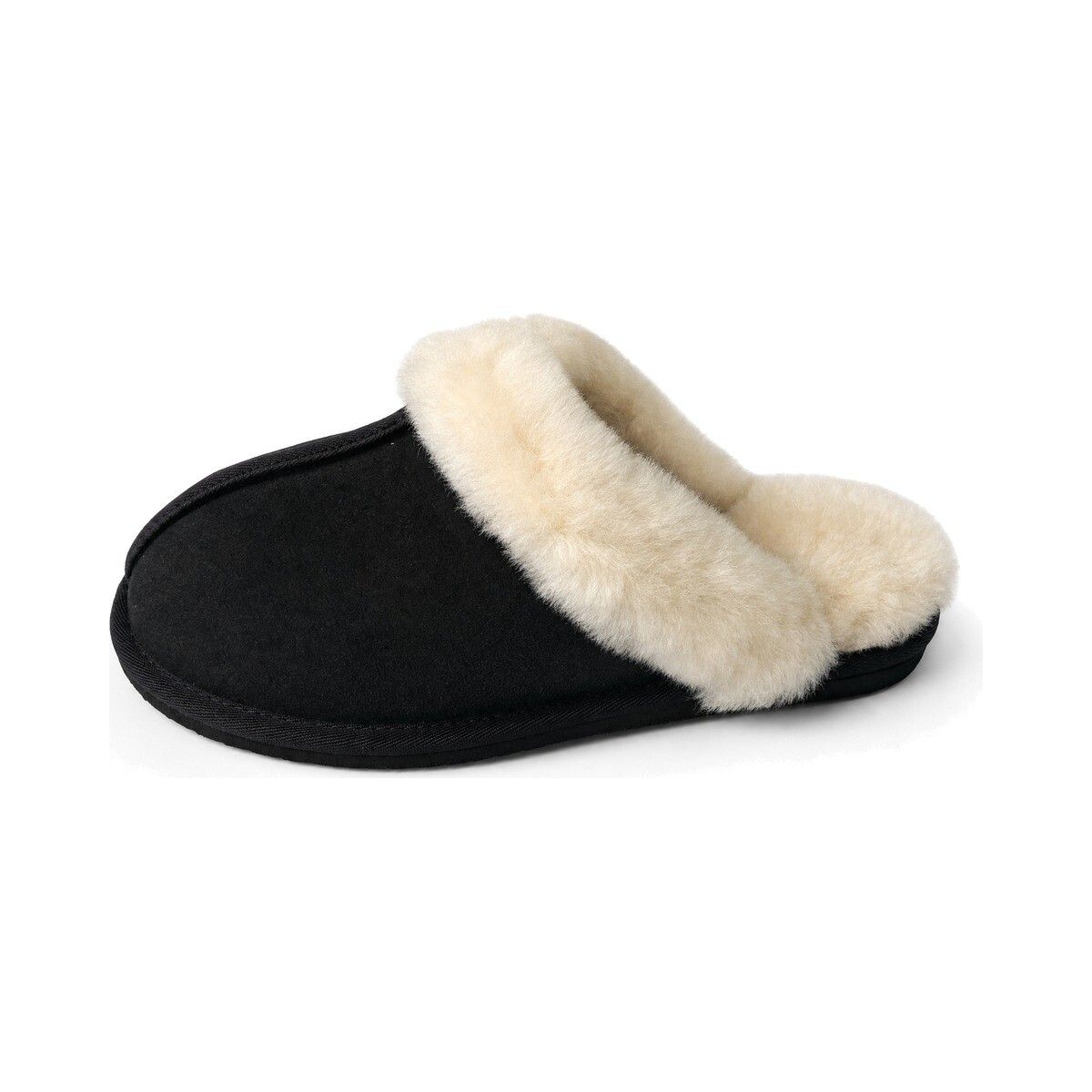 Nordic Curly Slippers | Lammfell Schwarz