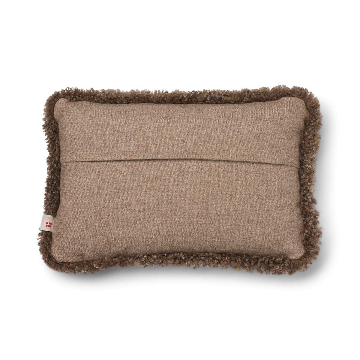Wollkissen | 100% Wolle | Fellborte | 52x52 cm | 34x52 cm Beige/Taupe